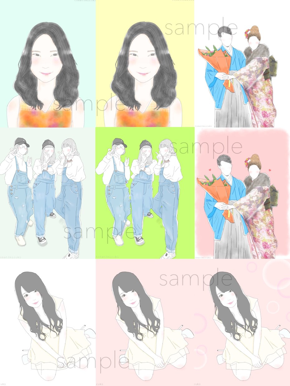 デジタル◎﻿1枚のお写真をイラストに◎します 思い出のお写真をお洒落なイラストに¨̮ イメージ3