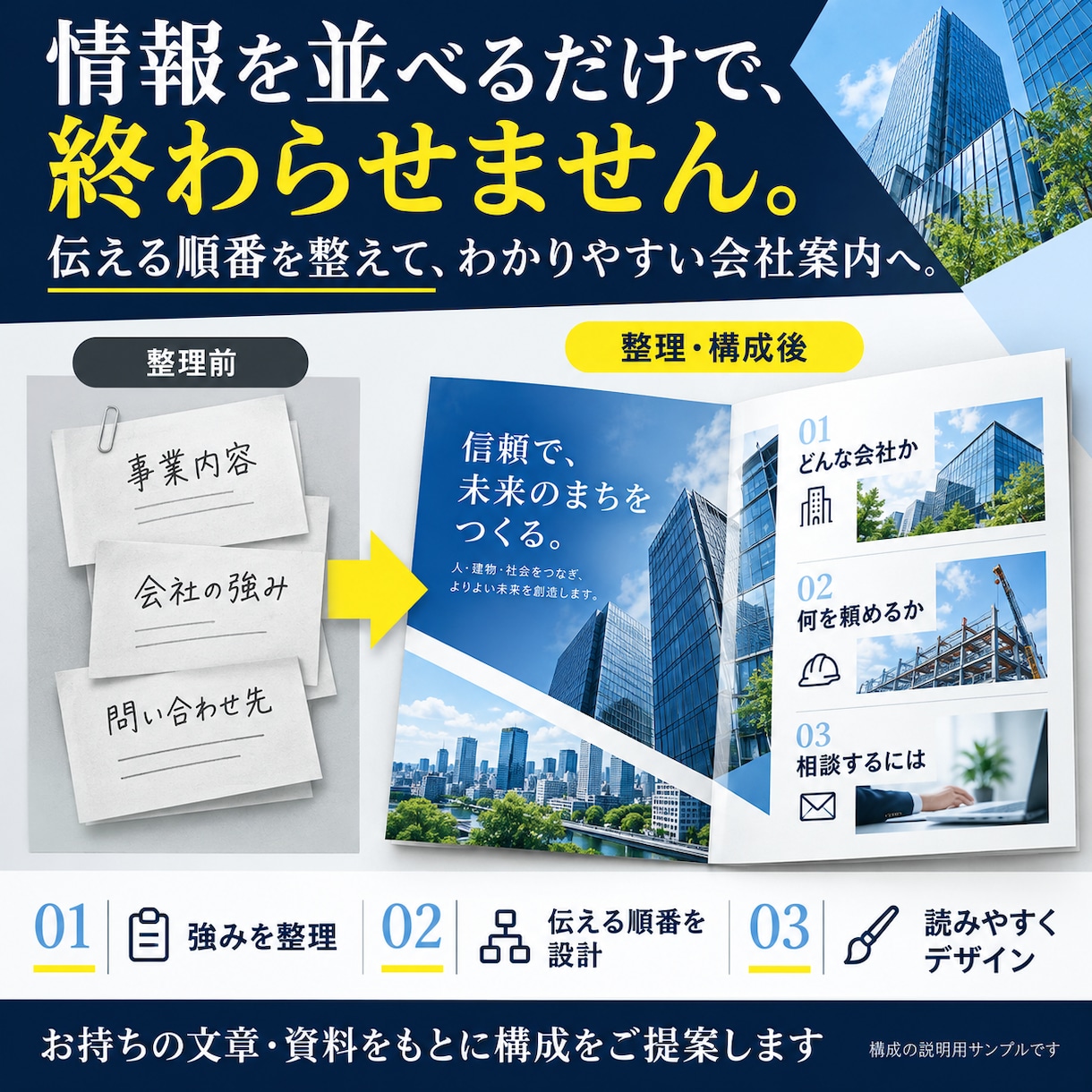 企業・店舗向けパンフレットを制作します 会社案内・店舗紹介などを見やすく丁寧にデザイン イメージ4