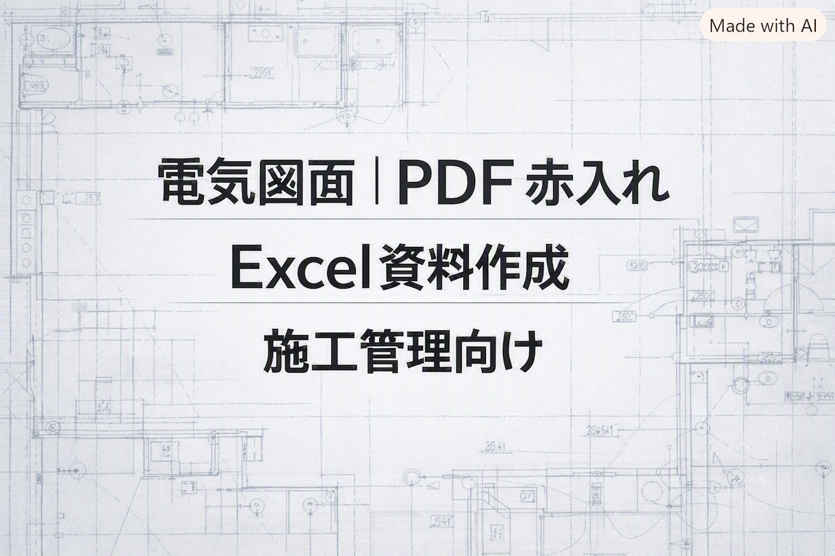 電気図面のPDF赤入れ・修正反映を代行します 施工管理向け｜図面の修正指示を正確に反映します イメージ1