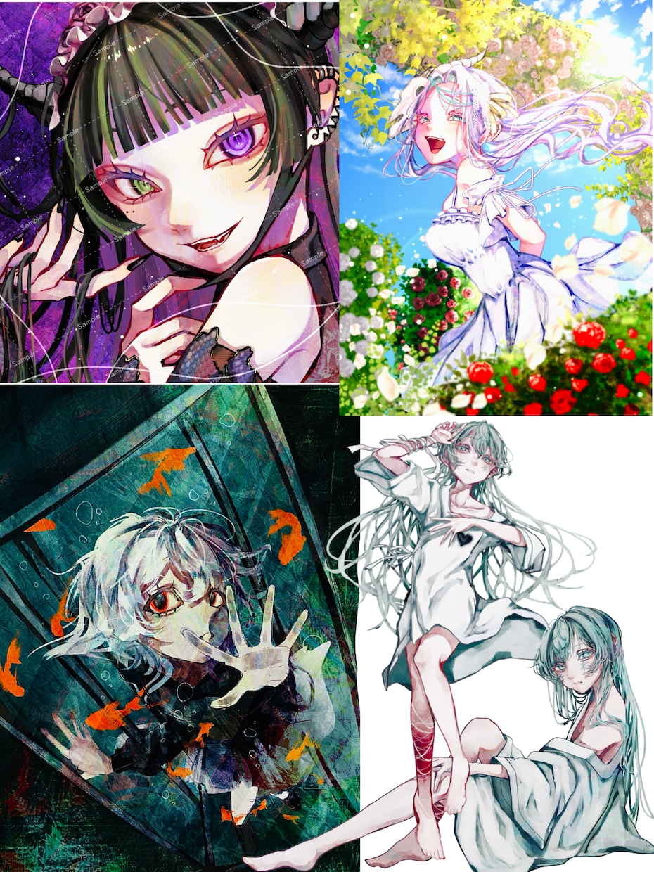 アイコンや歌ってみた用など、幅広い絵を制作します 【速筆】ご要望に寄り添った「目を惹く」絵を制作します。 イメージ5