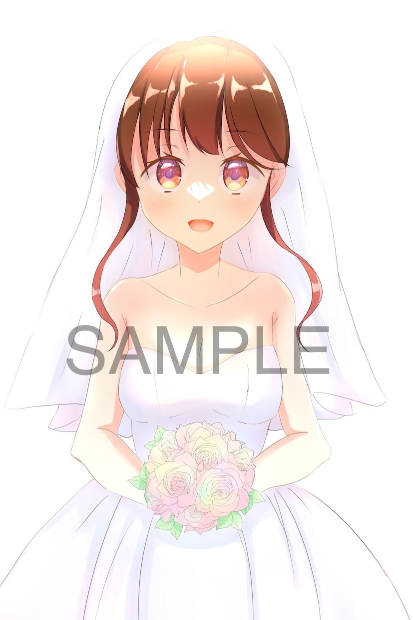 アニメ、ギャルゲー風の結婚式イラストを作成します 他ではないタイプのウェディングイラストを求めている方はどうぞ イメージ2