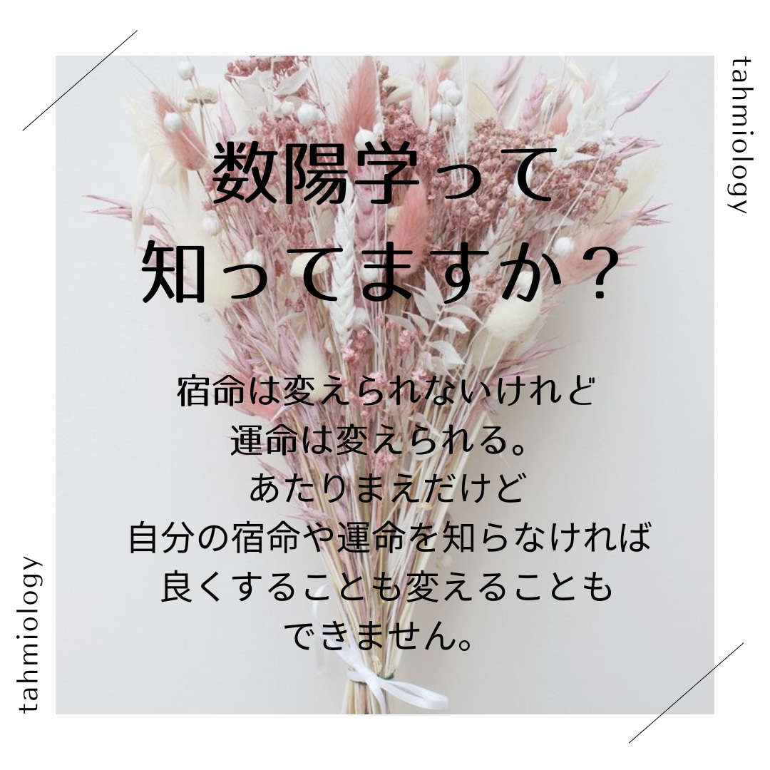 数陽学で自分の宿命と持って生まれた性質を紐解きます 持って生まれた自分の数字を知ることで、見える世界が変わります イメージ1