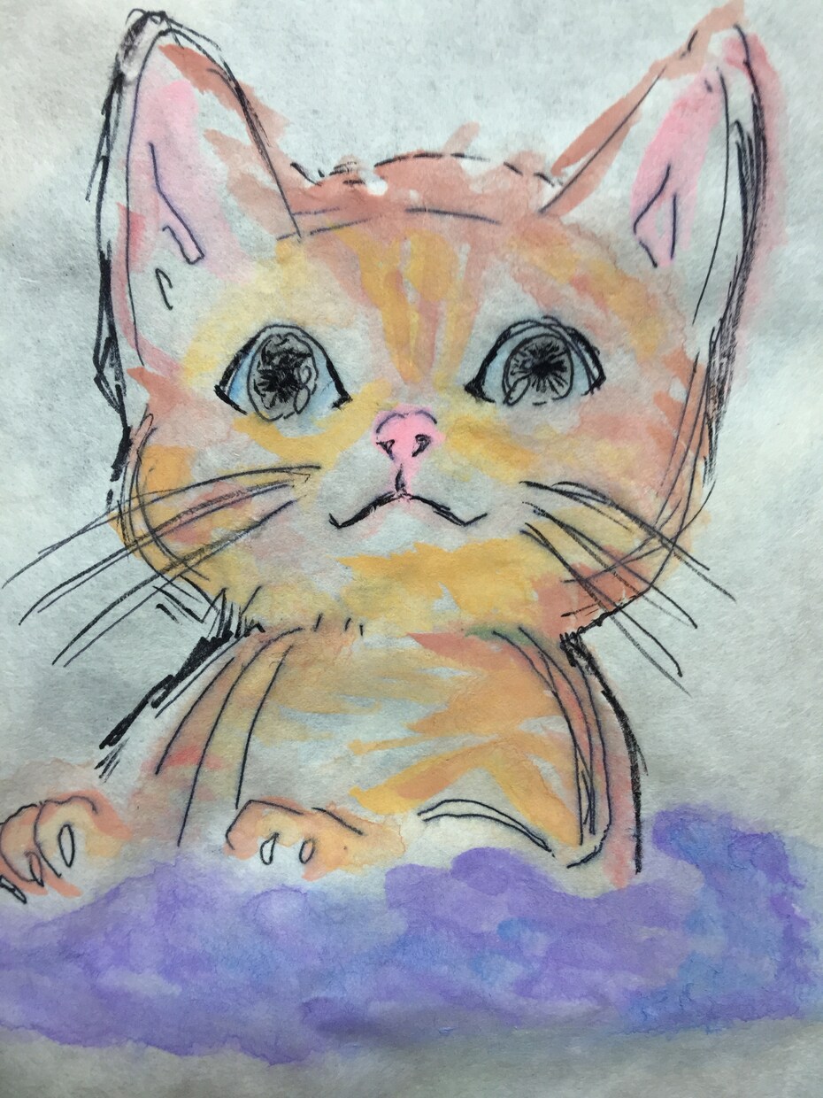 水彩絵の具で柔らかい手描きの似顔絵作成します。 イメージ2