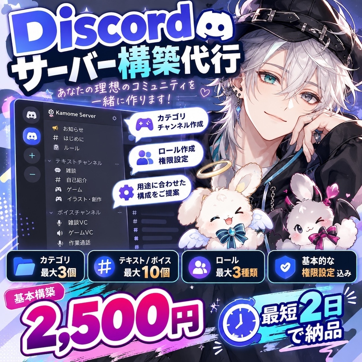 Discordサーバーを丁寧に構築します 配信・コミュニティ向けに権限設定まで対応 イメージ1