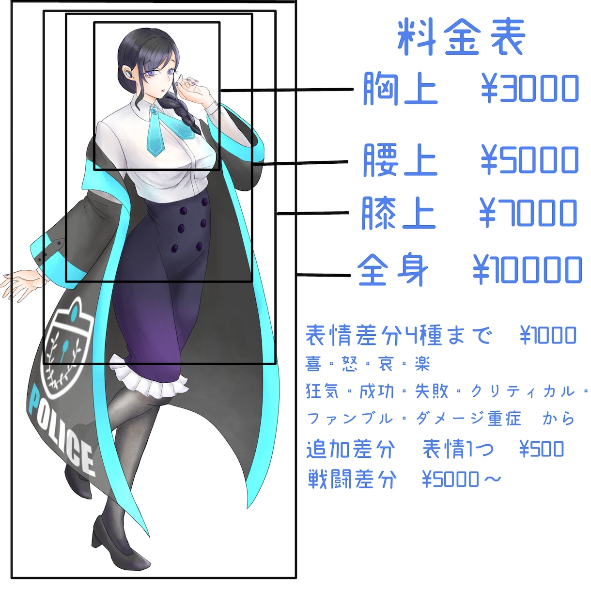 TRPGのPC、NPCを作成します TRPGの立ち絵制作！カスタム見積もりでおまとめ割引あり イメージ2