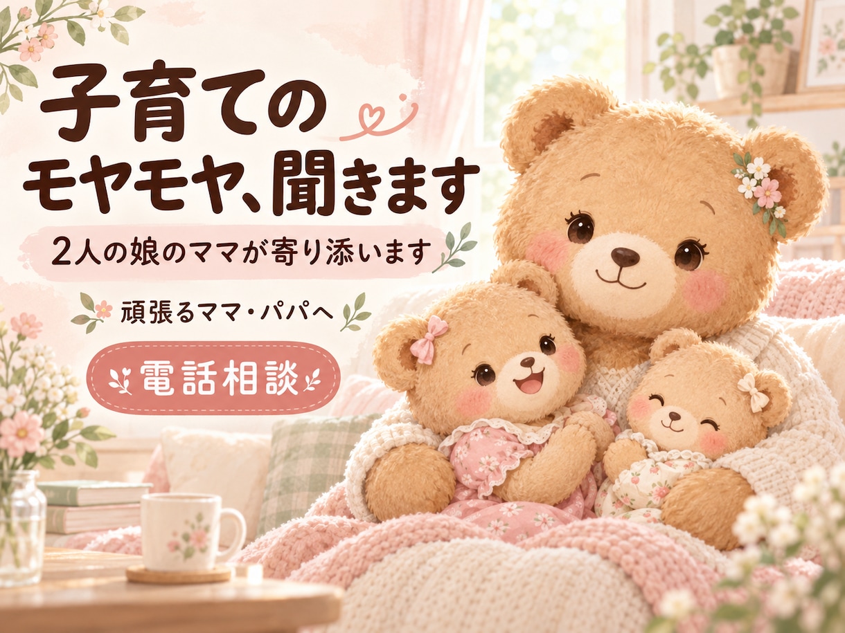 子育てのモヤモヤ、2人の娘のママが聞きます 頑張るママ・パパへ♪愚痴も迷いも気軽に話してください イメージ1