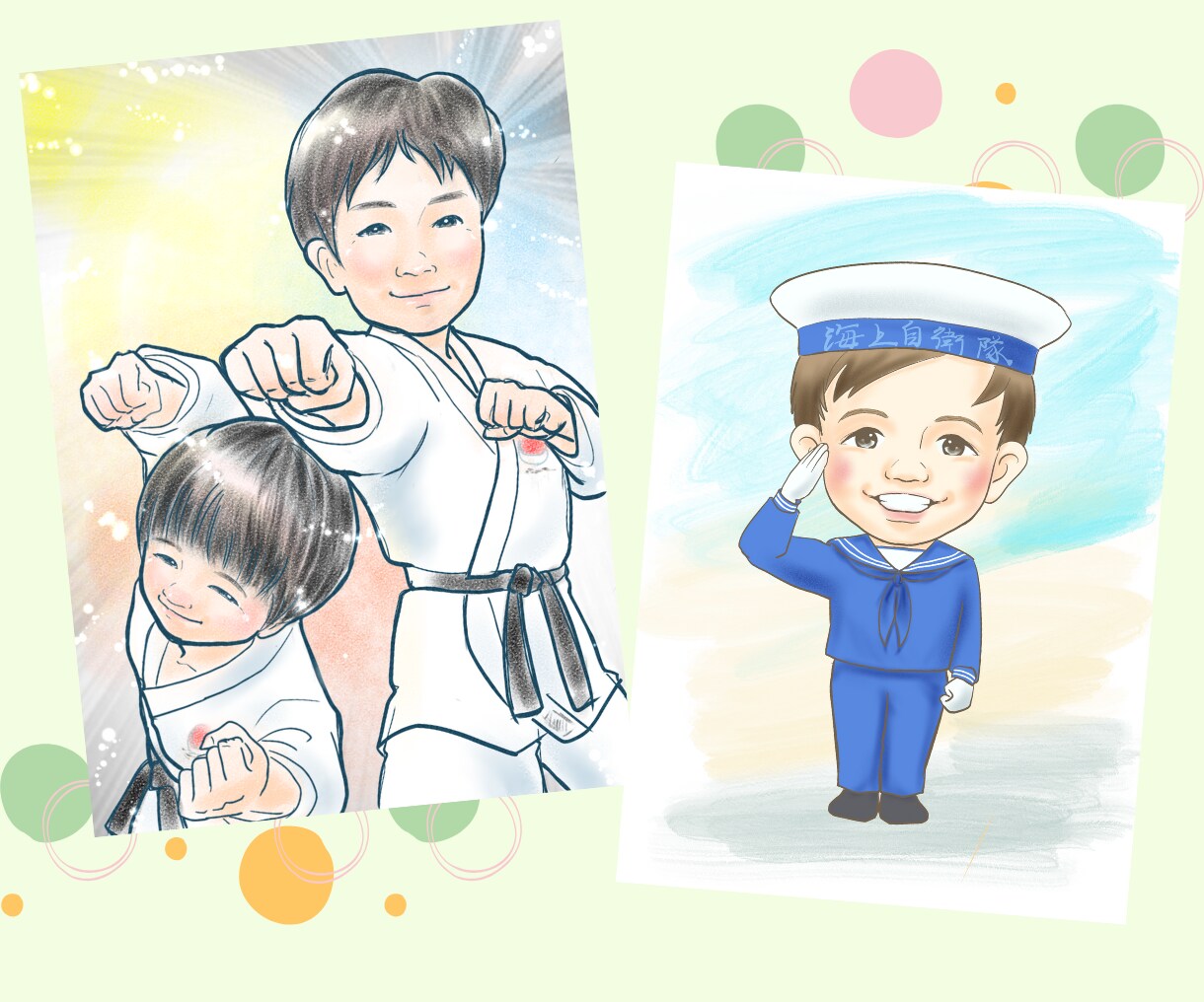 プレゼントにぜひ♪やさしい似顔絵お描きします 贈る人も贈られる人も笑顔になれるパステルタッチです(^^) イメージ4