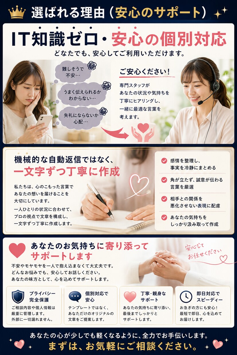 怖い長文LINEを代わりに読み毒抜き要約します 理不尽な連絡のストレスゼロへ。あなたのメンタル防衛代理人 イメージ6