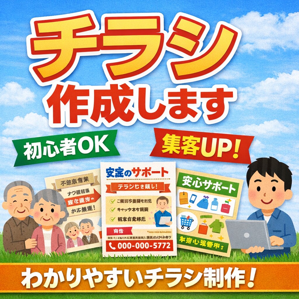 高齢者向けチラシ作成します 地域密着で反応が出るチラシ作ります イメージ1