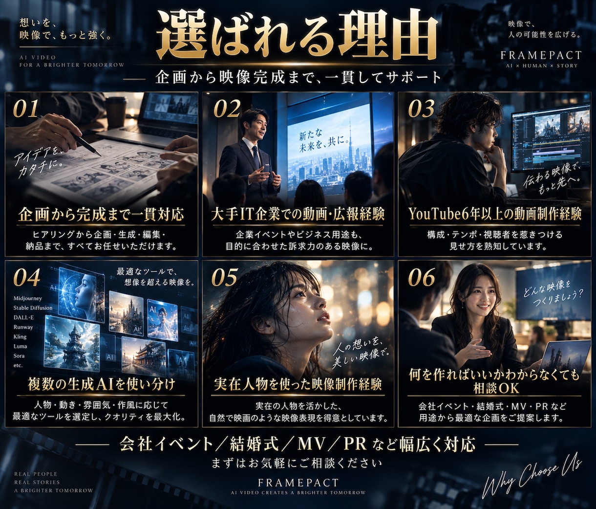 あなた自身が主人公の映画級AI映像を制作します 会社イベント・結婚式・MV・PRなどの映像を本人主演で制作 イメージ3