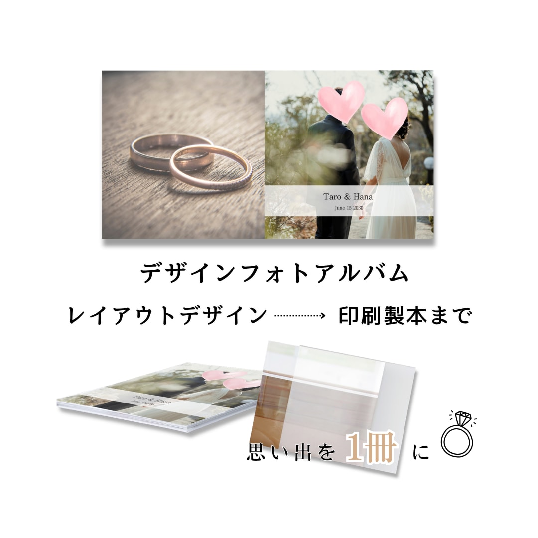 シンプルおしゃれ結婚式アルバムお作りします ≪結婚式当日・前撮り写真≫に最適なアルバム作成します！ イメージ1