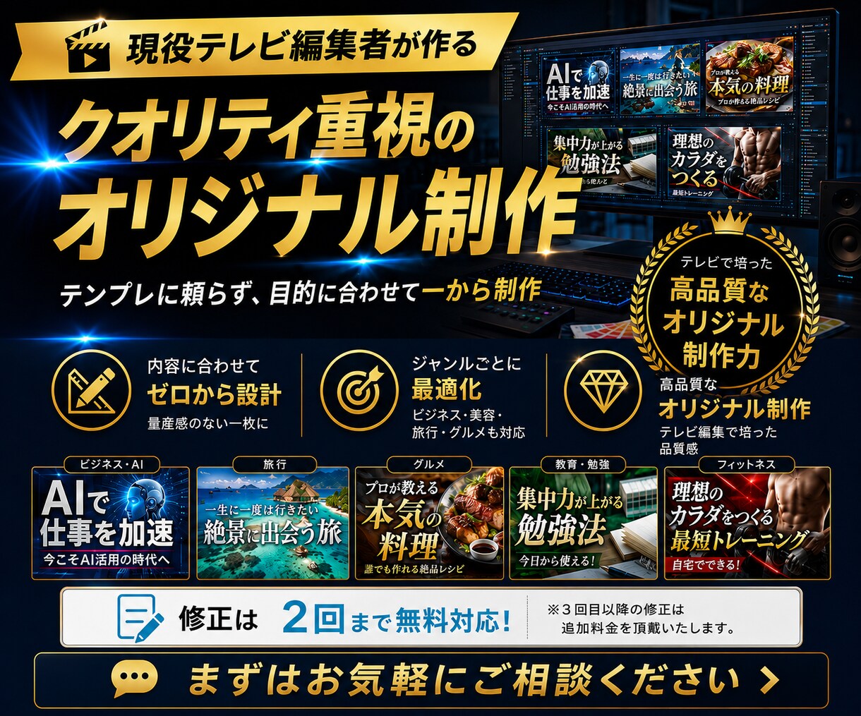現役テレビ制作者がYouTubeサムネ作ります プロのデザインと視認性でクリック率・再生数を徹底サポート！ イメージ4
