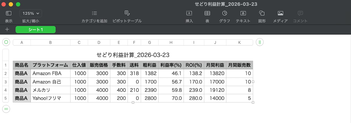 せどりの利益3社瞬時に計算します 手数料を毎回調べる手間ゼロ！3社対応の利益計算ツール イメージ5