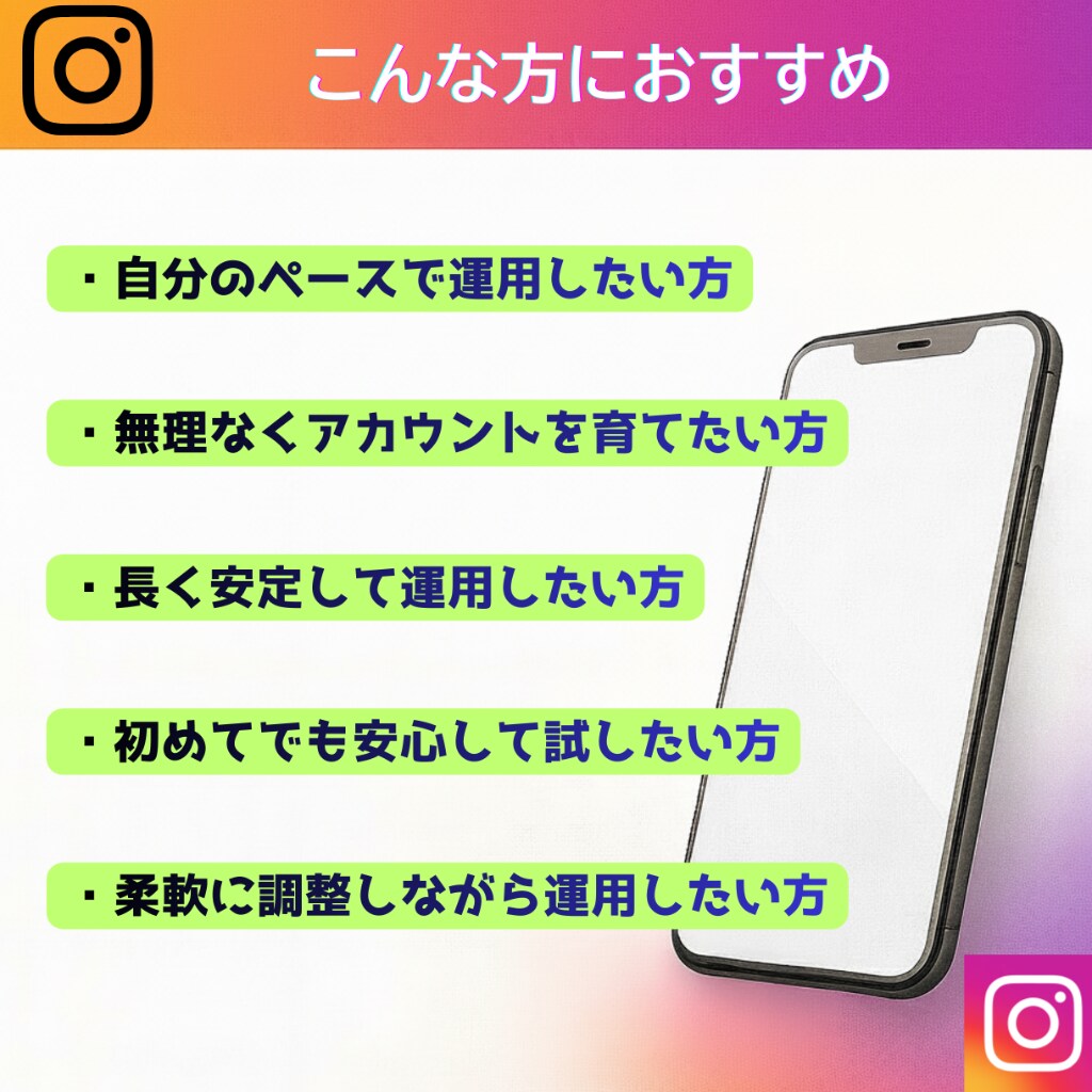 インスタ日本人フォロワー増加を自然にサポートします 100＋α目安｜少人数10件から安心して気軽にご相談できます イメージ6
