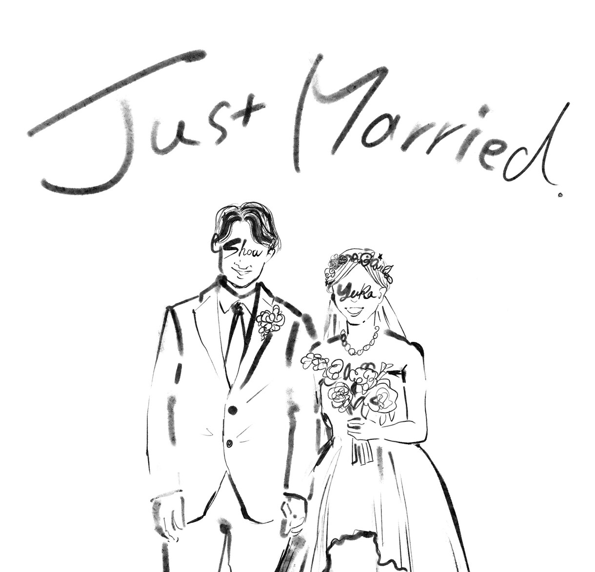 ヴィンテージ風♡モードなイラストを描きます お顔に名前を入れて他にはない特別な１枚を♪ イメージ3