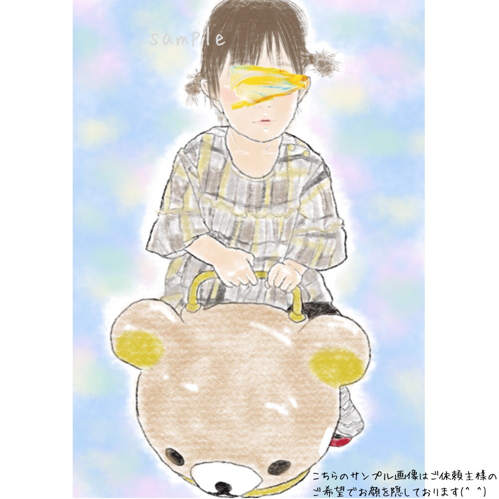 お写真を元に柔らかい色彩でイラストを作成いたします 思い出の大切なお写真をほんわかしたイラストに残しませんか❁︎ イメージ9