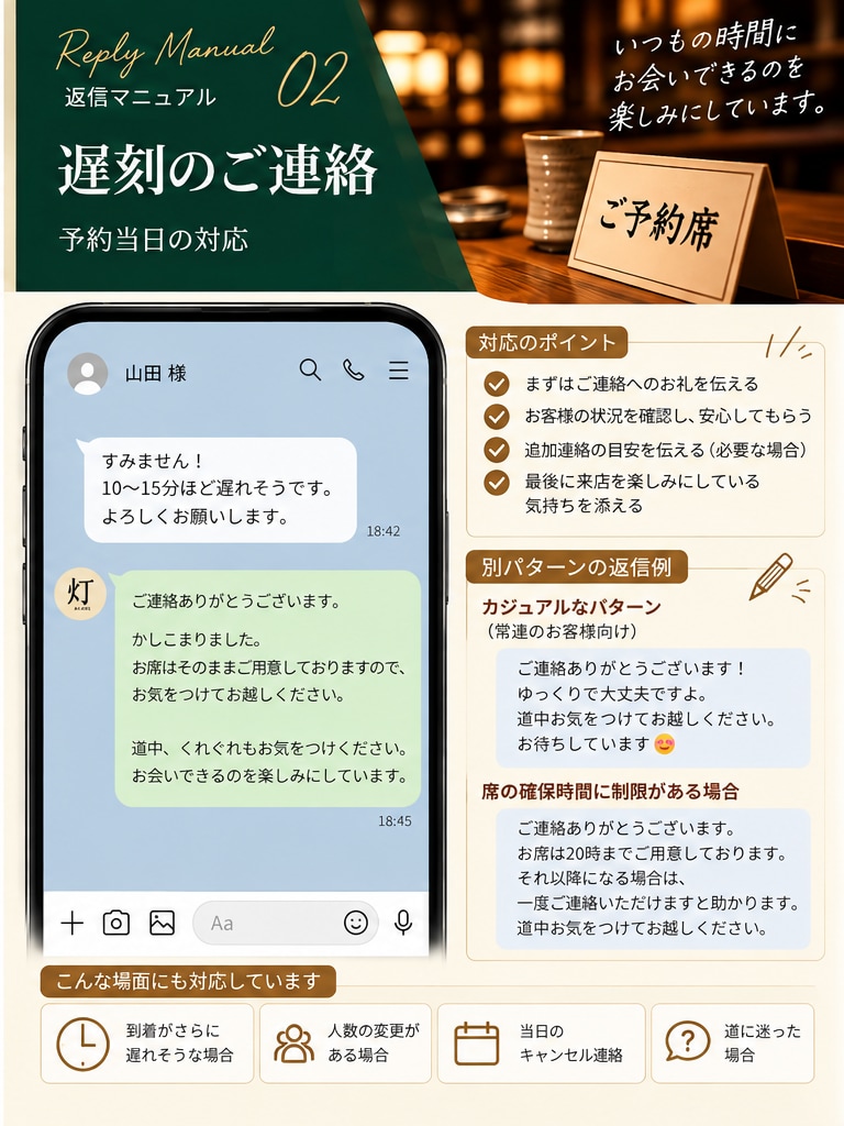 お店専用の問い合わせ返信文20場面を作成します 予約・問い合わせ対応に！スマホ用PDF＋TXT付き イメージ10