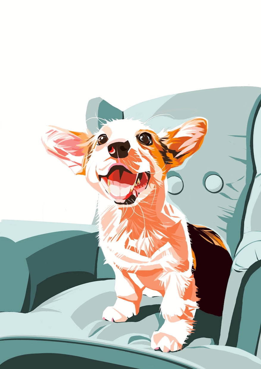 世界に一枚のご愛犬のイラストを描きます アクリル画風の鮮やかなイラストを描かせていただきます！ イメージ1