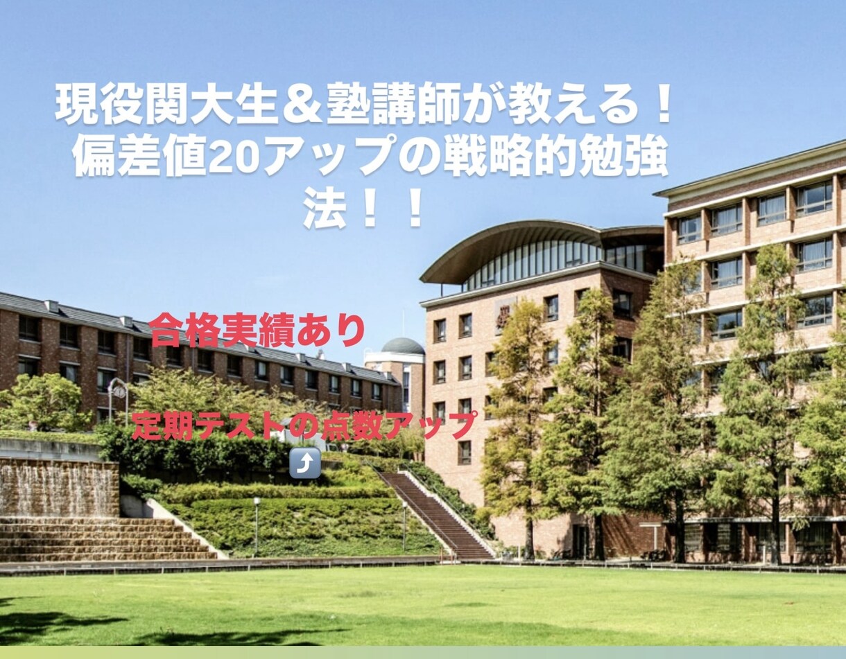 現役関大生が効率的な逆転合格勉強法を教えます 塾講師の経験を活かし、あなた専用の最短ルートを提案します。 イメージ1
