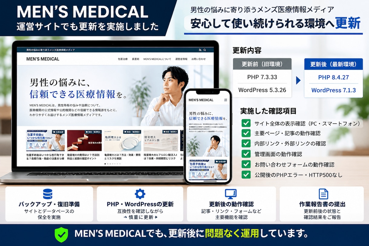 PHPの脆弱性対策・更新を代行します 10月のPHP問題に対応｜WordPress更新も相談可能 イメージ4