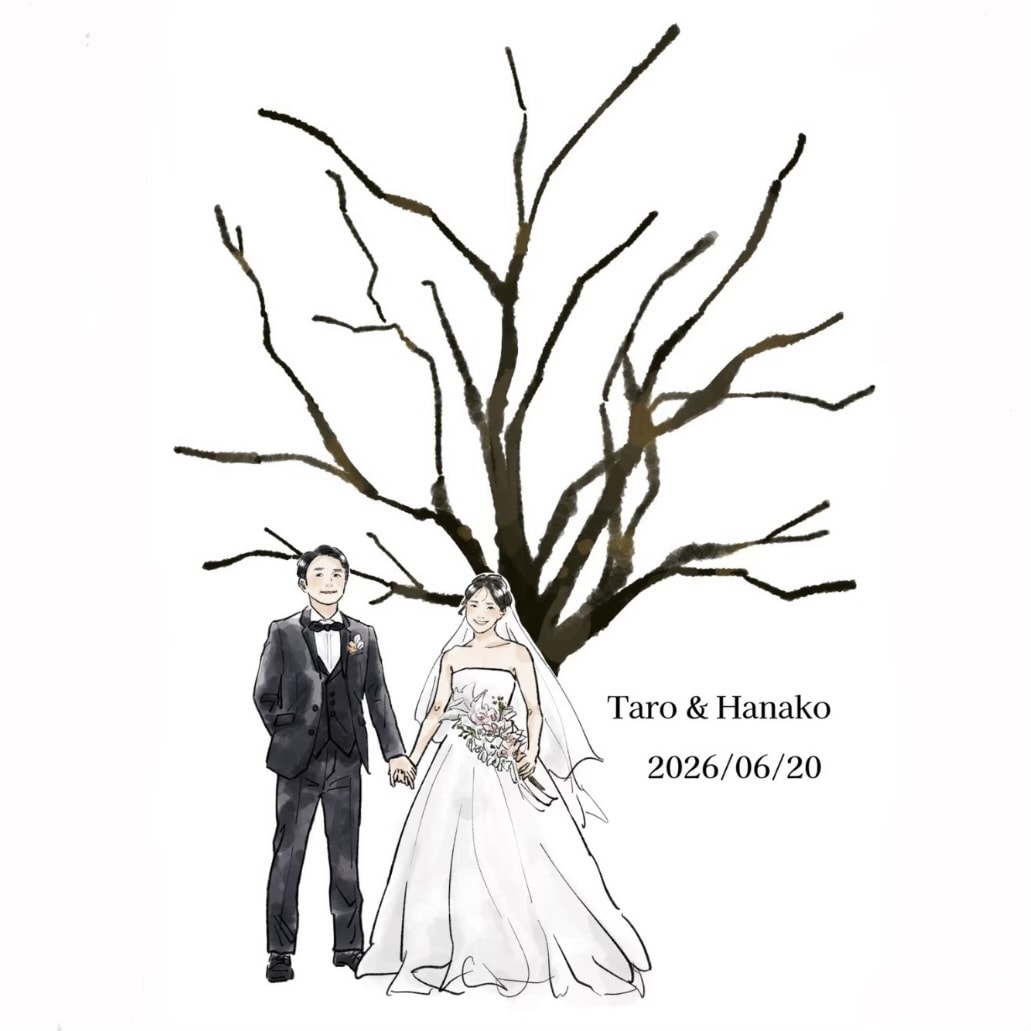 最安価!似顔絵でおしゃれ結婚証明書描きます 結婚式で大人気のウェディングツリー/バルーン イメージ6
