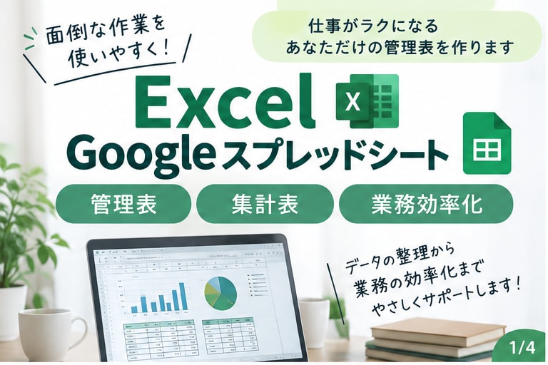Excelの面倒な作業を使いやすくします 「面倒な入力・集計・管理を、使いやすい形に整えます」 イメージ1