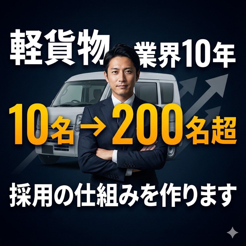 軽貨物運送業の採用で驚くほど成果を出します 採用設計で代表が現場に出ない体制へ イメージ2
