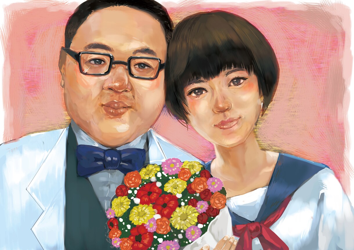 特徴的な似顔絵・デジタルイラスト描きます 新たな人生の門出に❤︎手作りウェディングに華を添えたい方へ！ イメージ2
