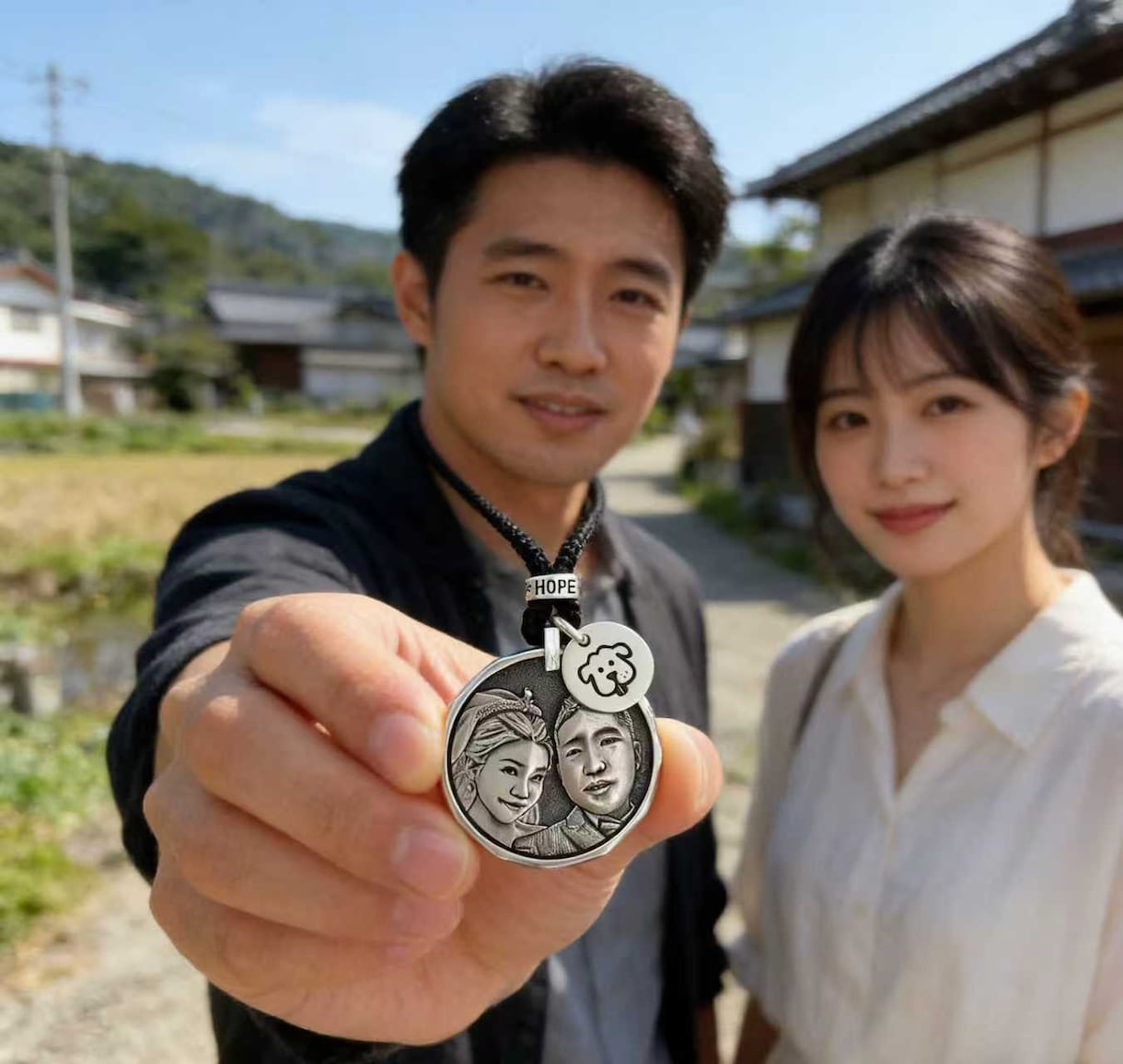 写真から作る純銀似顔絵ネックレス制作ます オーダーメイド記念日誕生日ギフト イメージ2