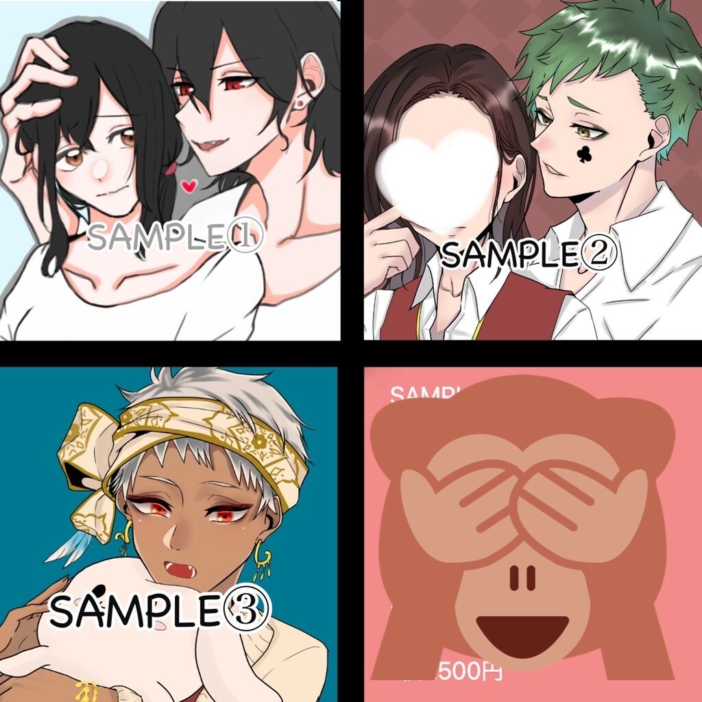 シンプルで印象あるイラストを描きます オリキャラ・夢絵等、ご自由にお申し付けください！ イメージ2