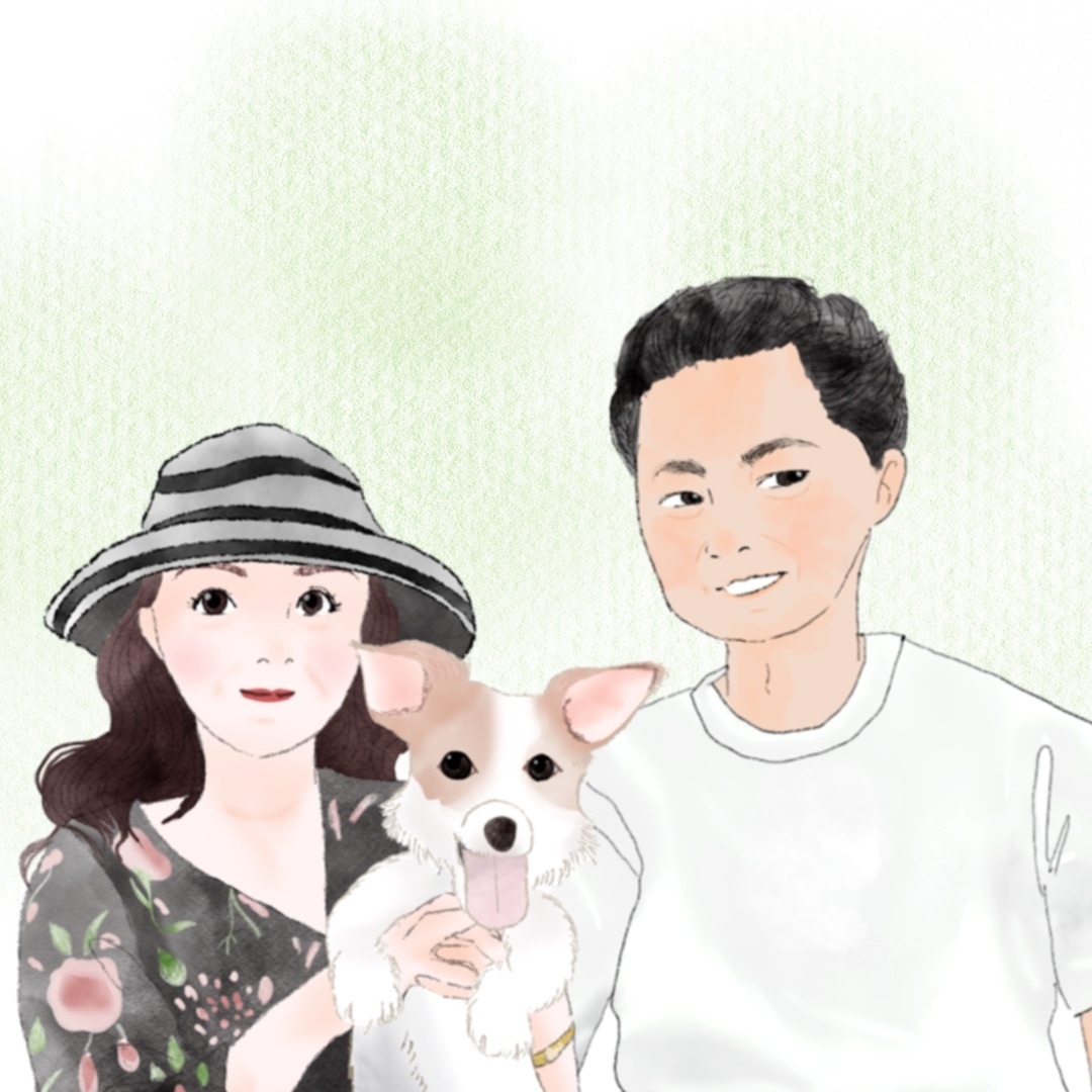 どこか懐かしい絵本風の似顔絵を描きます 見ると優しい気持ちになるような描写。プレゼントにもぴったり！ イメージ3