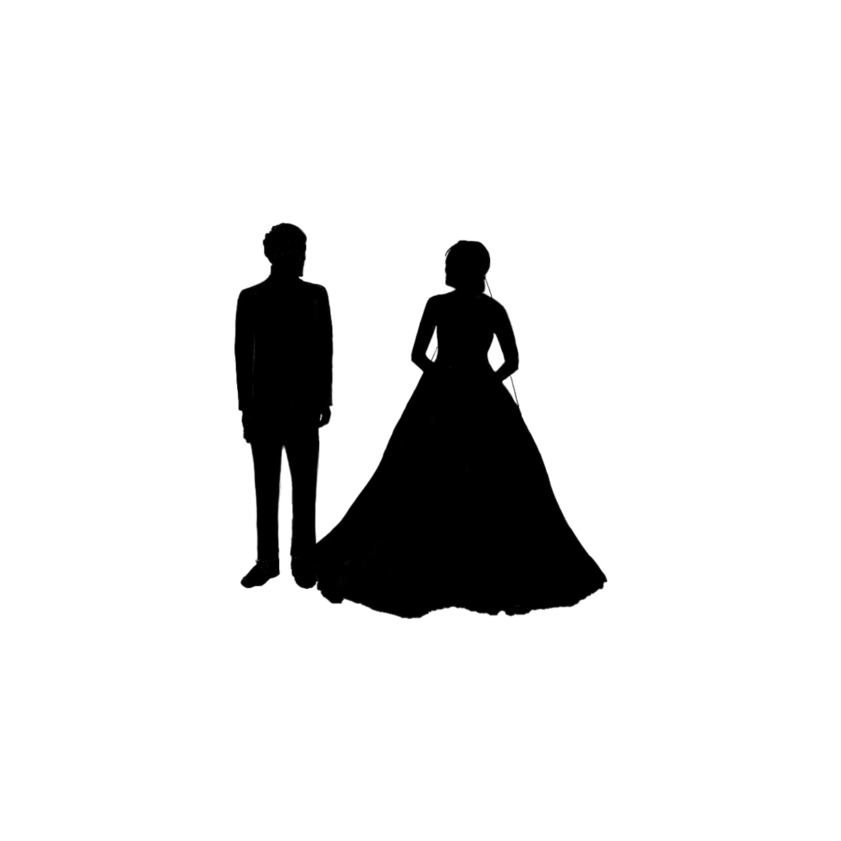 プレ花嫁様へお2人の影絵をお作りします お2人のお写真をいただき影絵をお作りさせていただきます。 イメージ5