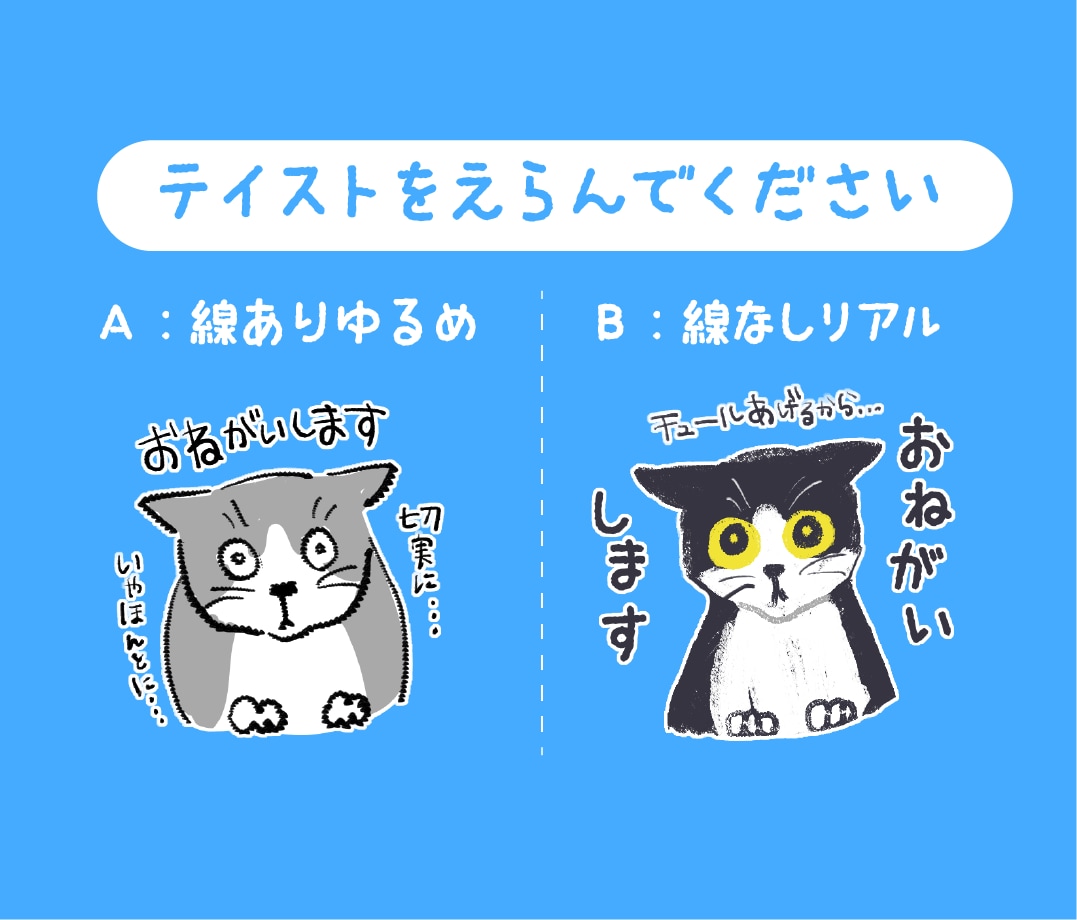 ゆるいイラストで猫のLINEスタンプ作ります 猫好きな方やご家族に猫がいる方におすすめです イメージ2
