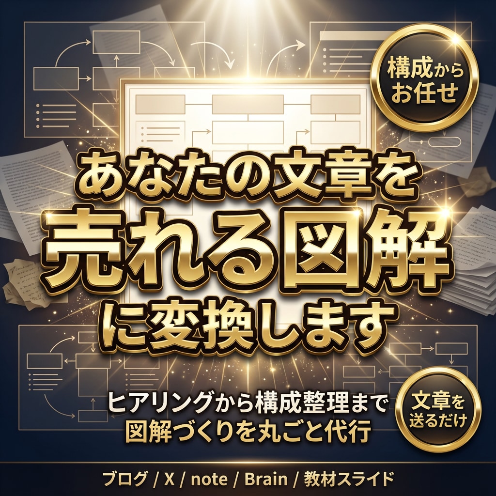 X・ブログ用のわかりやすい図解・サムネ作ります 文章を「一目で伝わる1枚画像」にします イメージ1