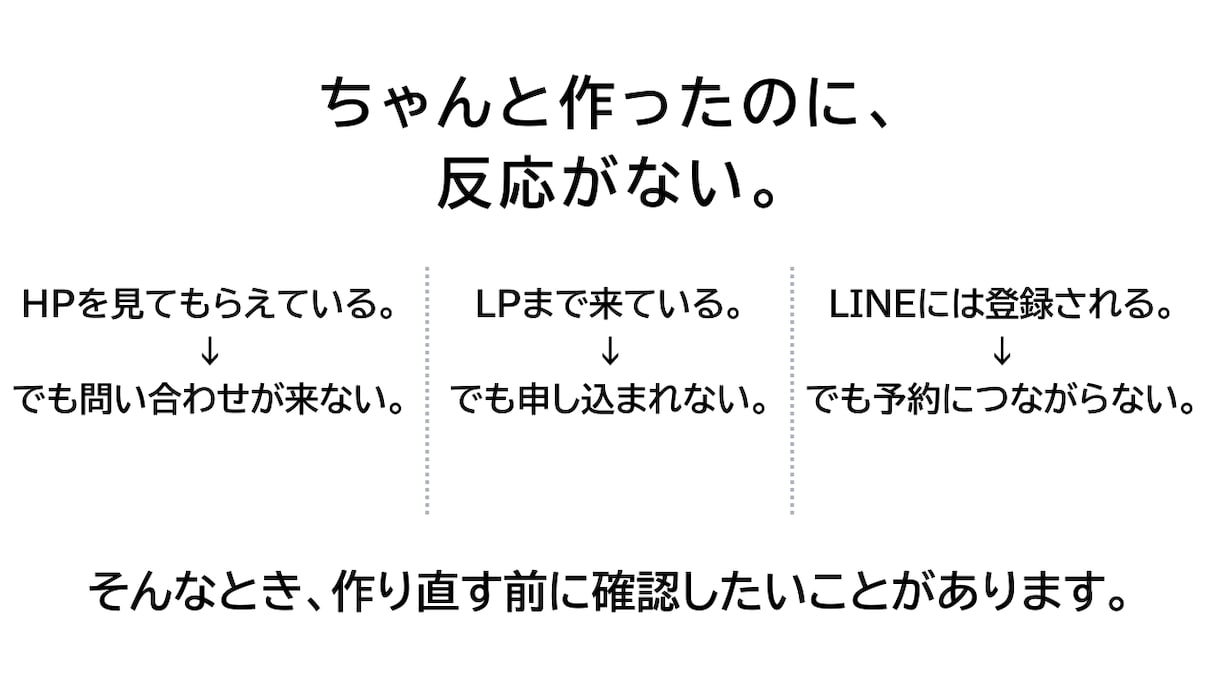予約・問い合わせにつながらない原因を診断します 次の行動につながる導線をご提案します イメージ2