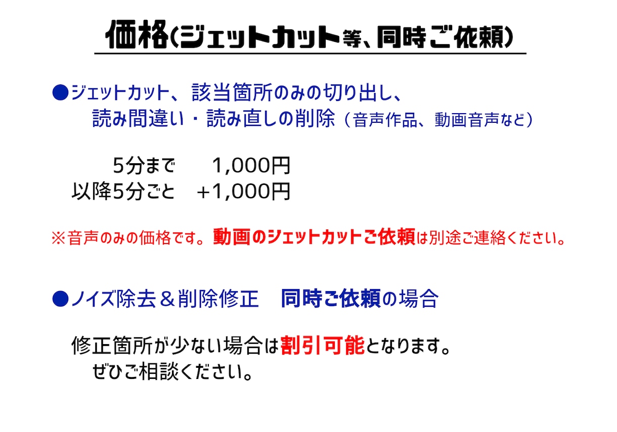 音声のノイズ除去をお受けします ナレーション実績100件！声のノイズ除去はお任せください！ イメージ2