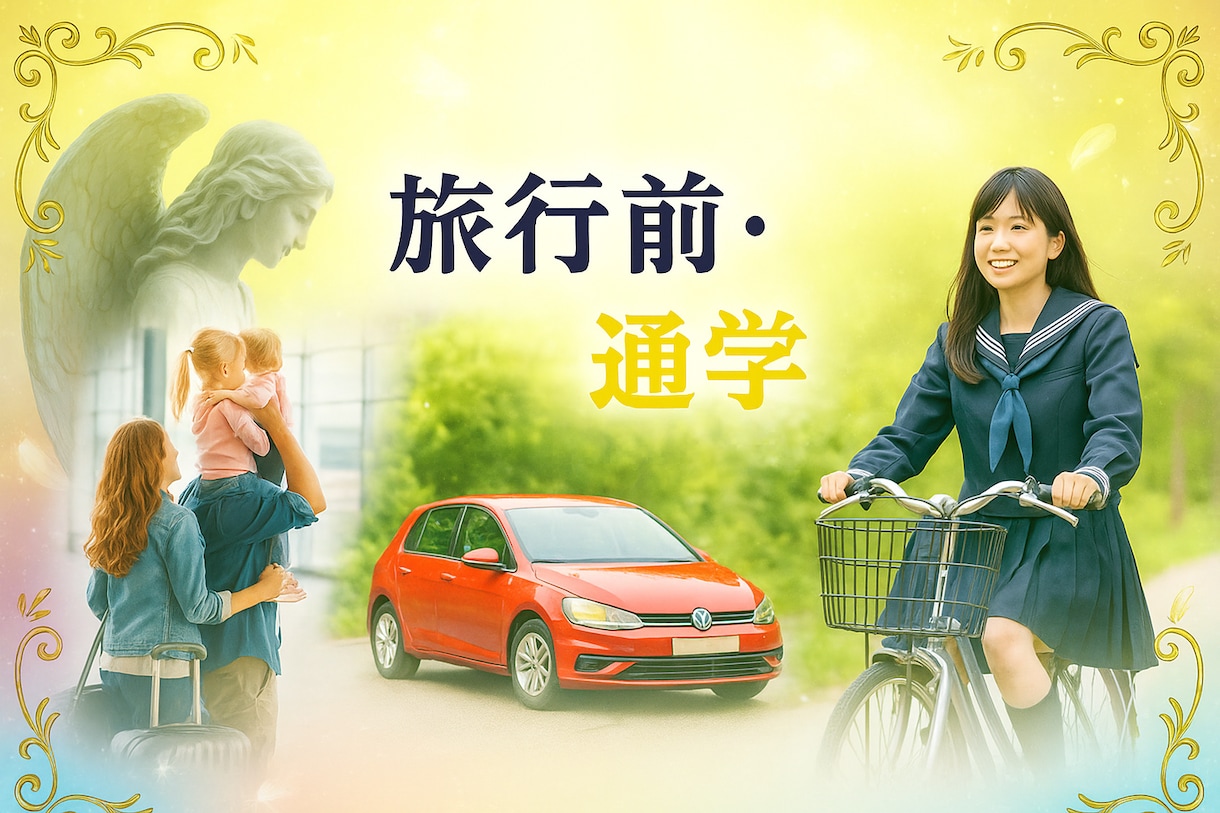 大天使の加護であなたと家族を交通安全で守ります 旅行前、新車買い替え時、ご家族の通学、バイクや自転車も祈願可 イメージ3