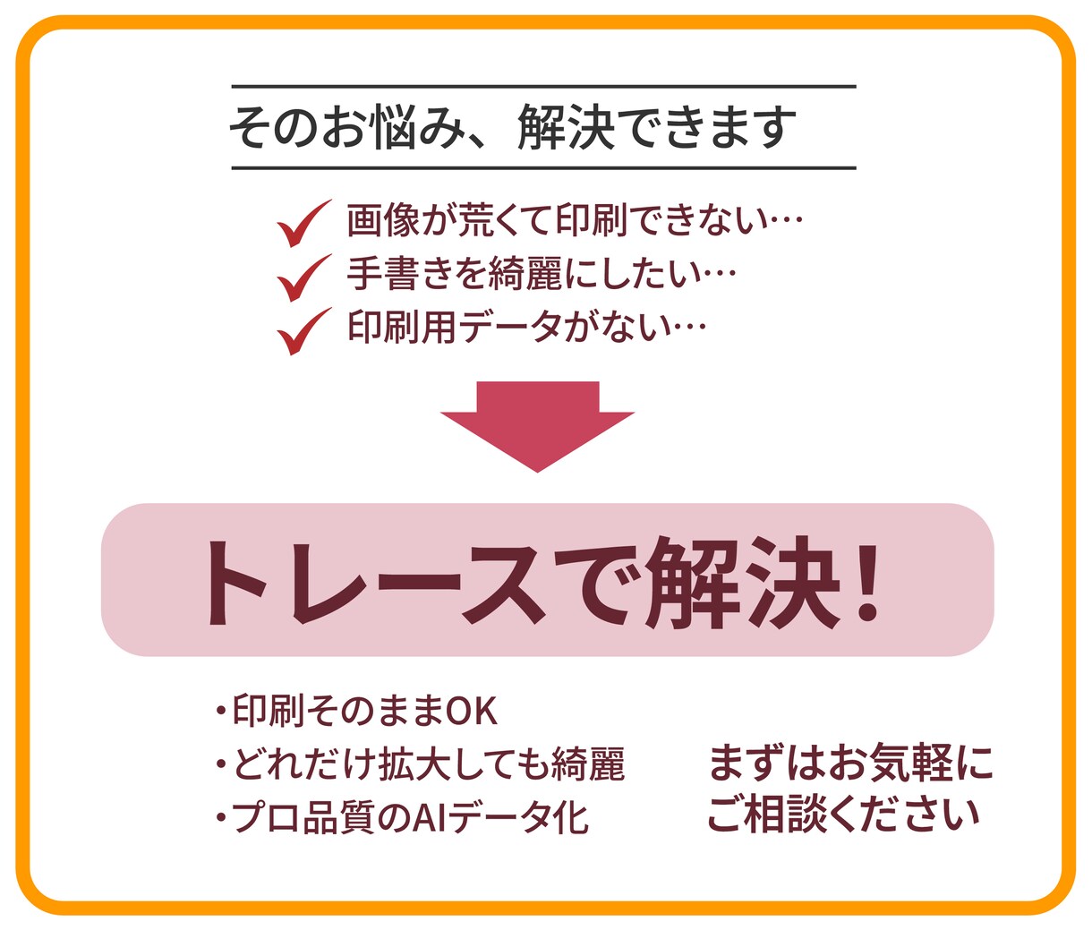 ロゴ・画像・手書きをトレースしAIデータ化します 印刷OK！拡大しても劣化しない高品質データ イメージ2