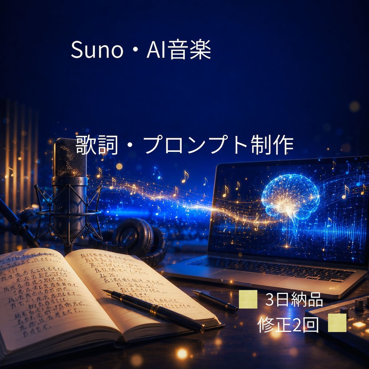 AI音楽Suno楽曲を完成まで伴走します AI音楽を感動する一曲へ導きます イメージ1