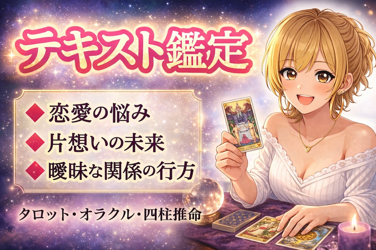 初めての方も◎貴方の悩みを一緒に読み解きます テキスト鑑定◆恋愛｜片想い｜曖昧な関係｜お悩み… イメージ1