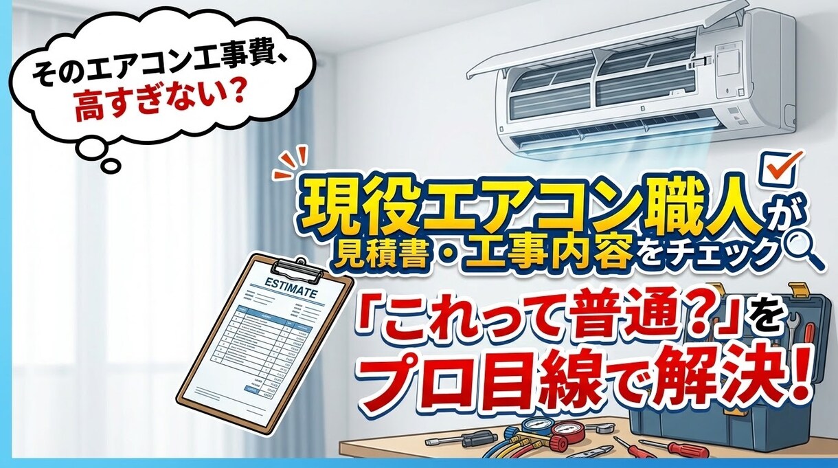 その工事の見積、適正？現役職人がチェックします エアコンが冷えない・水漏れなどの原因をプロが診断 イメージ1