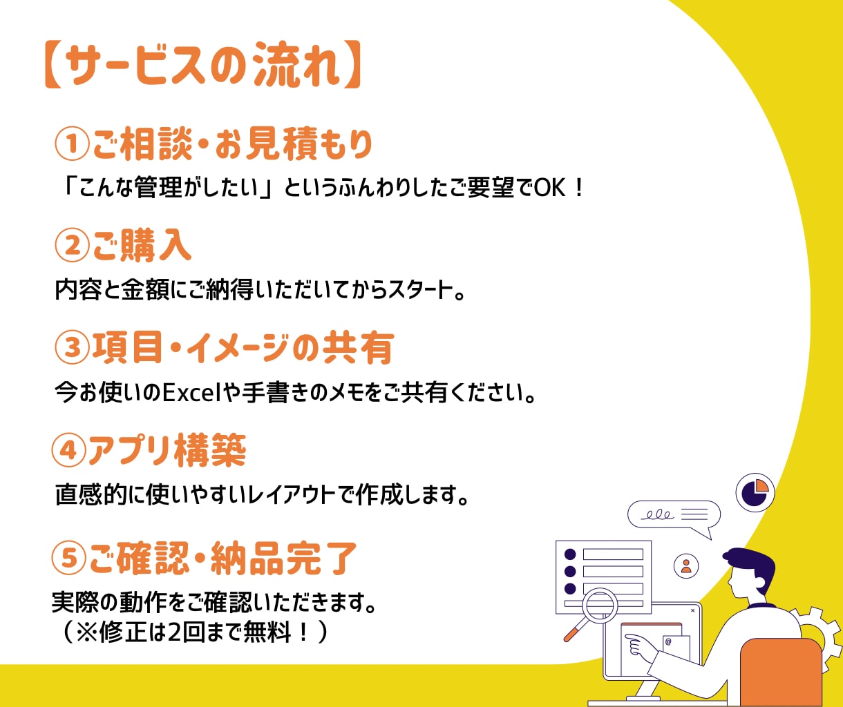 業務効率化！使いやすいkintoneアプリ作ります 現役デベロッパーが現場目線で「本当に使える」アプリを作ります イメージ3