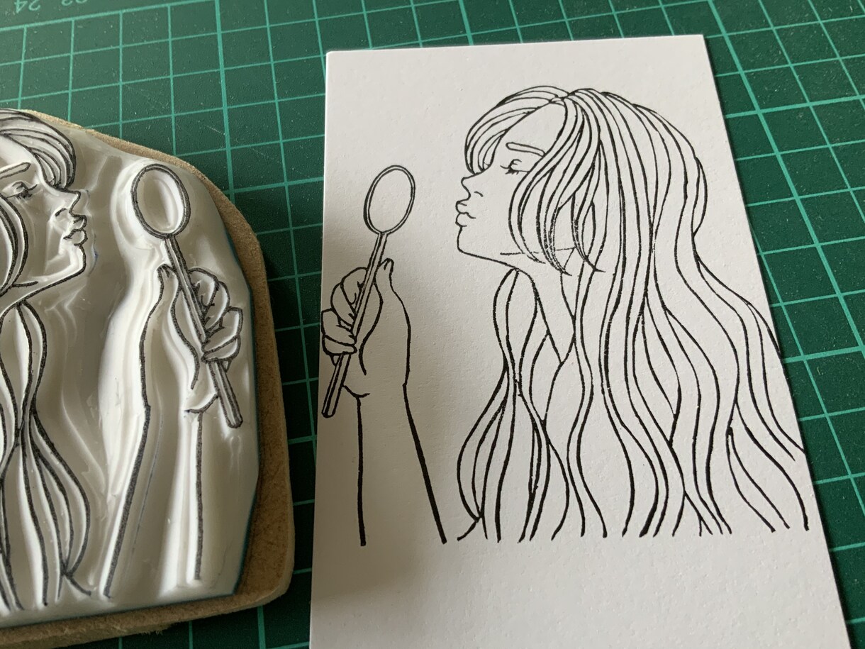 オリジナル消しゴムはんこをお作りします ●ハガキ1/2サイズより大きいはんこは、こちらでお作りします イメージ6