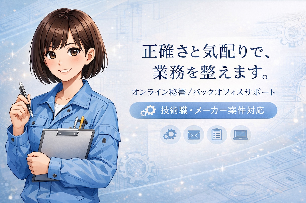 大手メーカー設計開発職×女性が技術的サポートします 整える力で、あなたの時間と心に余白を。 イメージ1