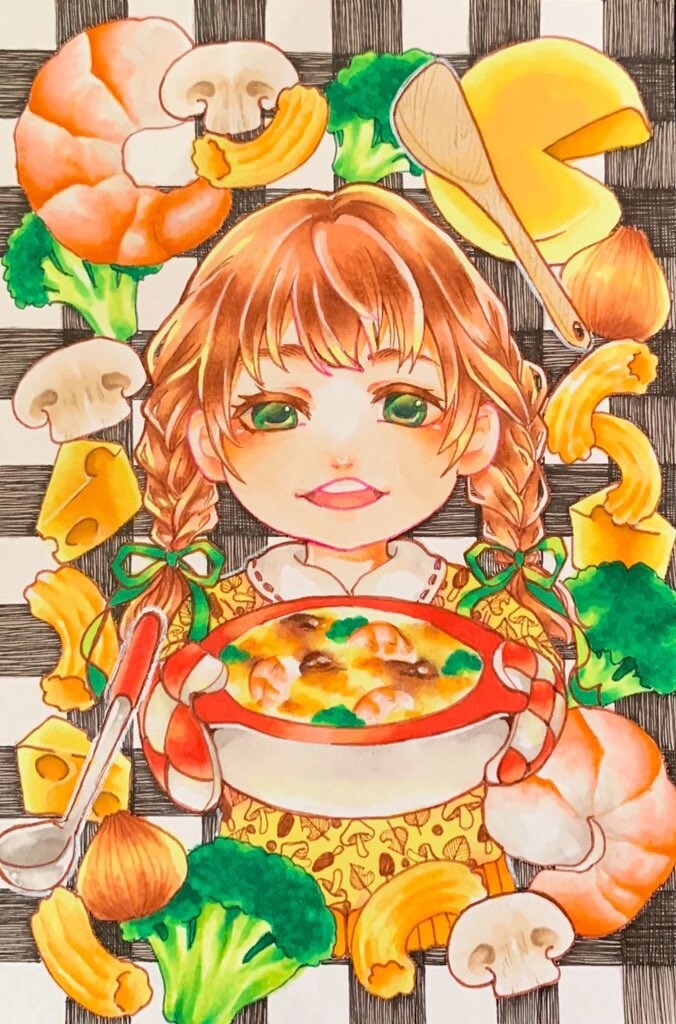 ポストカードサイズの紙にイラスト描きます アナログなほんわかしたイラストが欲しいとき イメージ5