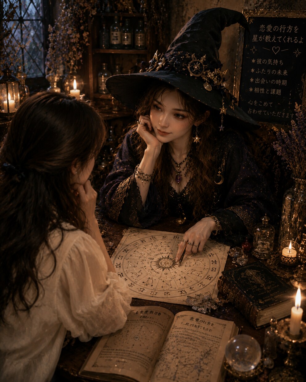 ホロスコープ➕カードでお二人のご縁を占います とことん深掘りリーディング。お二人の因縁を読み解きます イメージ1