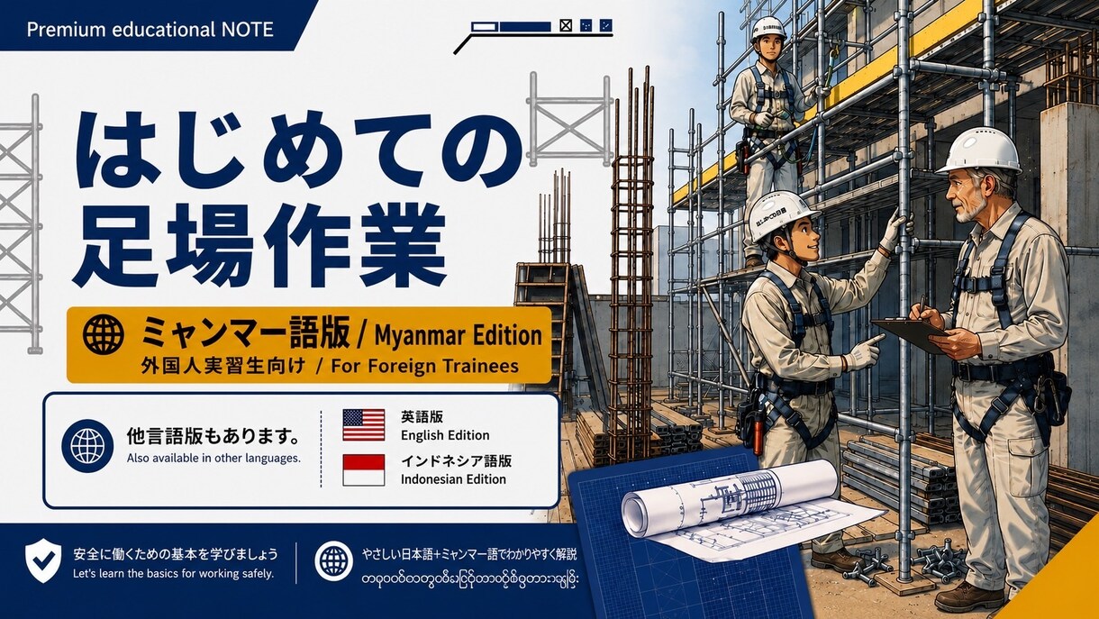 外国人向けの足場の教科書を販売します 現場経験20年監修 外国人向け足場教育5冊 ミャンマー語版 イメージ6