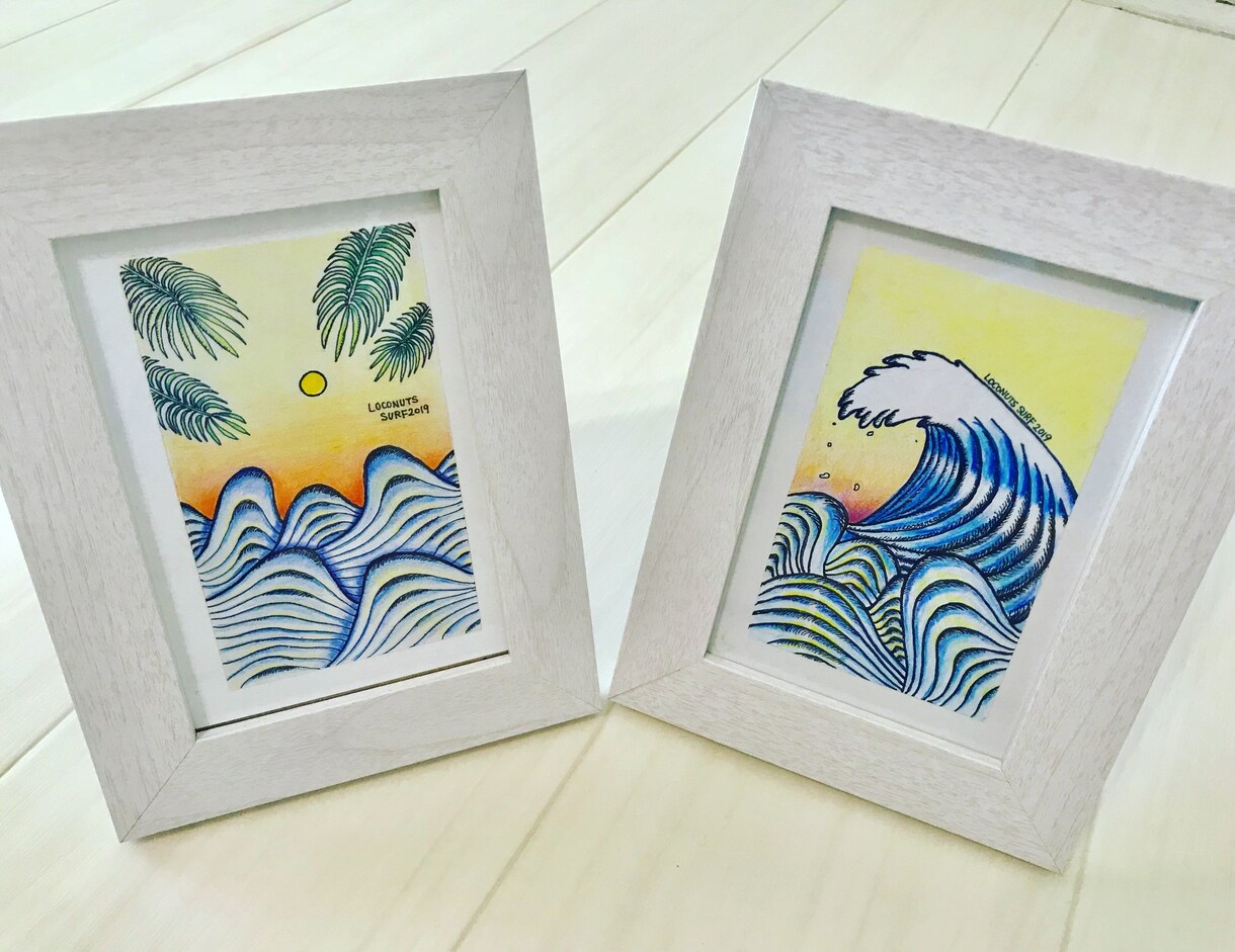 海、ハワイ、サーフスタイルをお描きします 海や夏が好きな方に、心温まるイラストを イメージ1