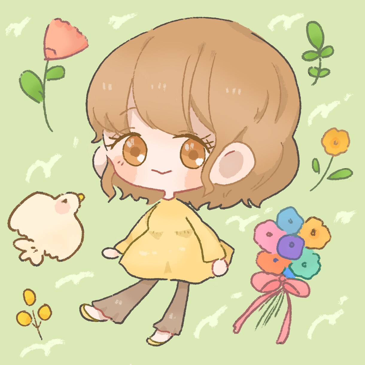 ほわほわキャラアイコン描きます カラフルで可愛いキャラクターのアイコンが得意です イメージ3