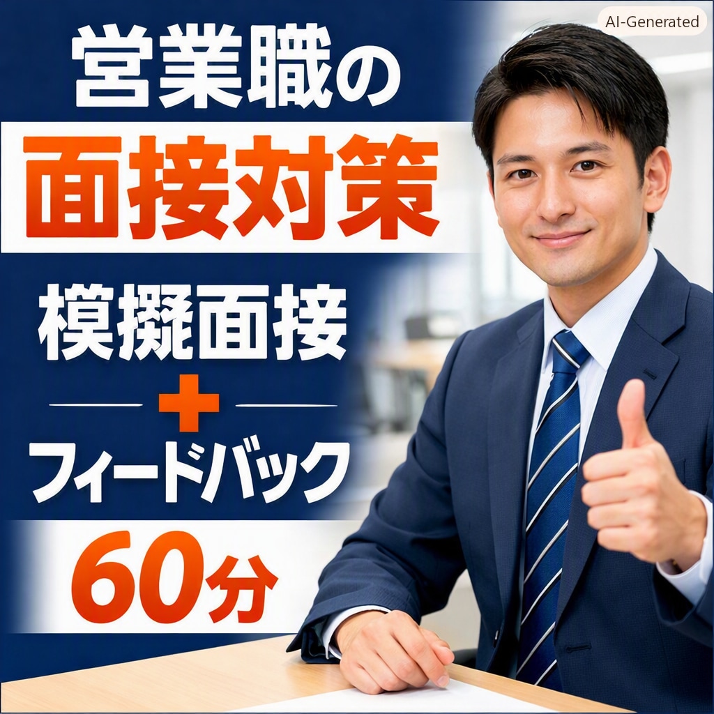 営業職の面接対策を、現場目線でフィードバックします 面接の正解を教えるのではなく、あなたらしい伝え方を整理します イメージ1